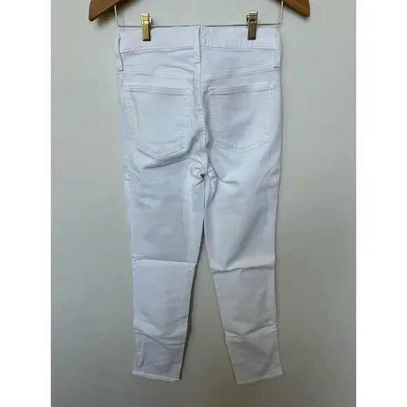 J. Crew 10" Vintage Straight Denim Jeans White Button Fly Women Sz 25 Tall NWT - Picture 2 of 9